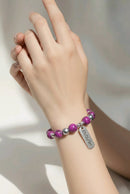 Enough Bracelet in Fuchsia and Platinum (MW) | Mamabug ReCreations - Artisan Jewelry