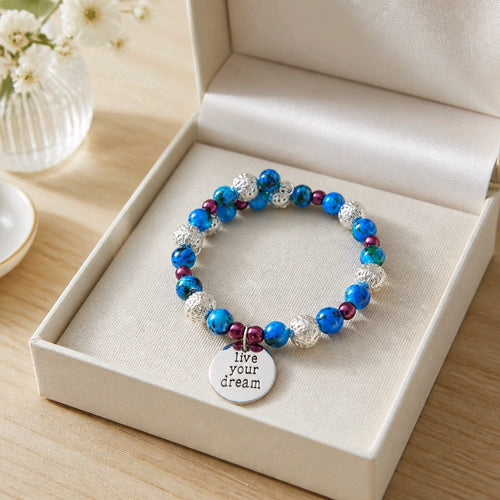 Live Your Dream Bracelet - Red White and Blue Edition (MW) | Mamabug ReCreations - Artisan Jewelry