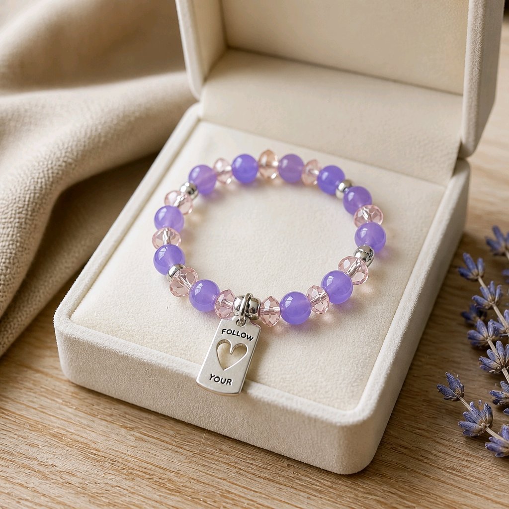 Follow Your Heart Bracelet in Purple and Pink (MW)