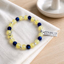 Strong is Beautiful in Blue & Yellow Bracelet (MW) | Mamabug ReCreations - Artisan Jewelry