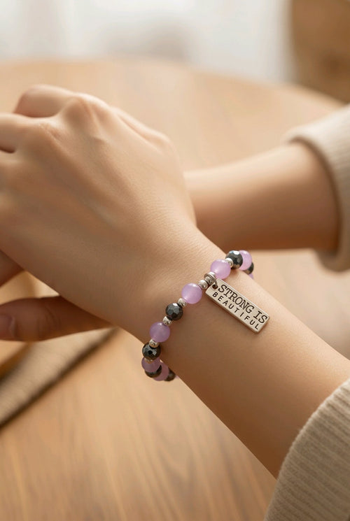 Strong is Beautiful in Pink Brilliance Bracelet (MW) | Mamabug ReCreations - Artisan Jewelry