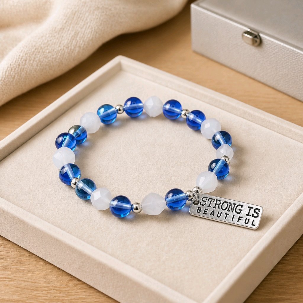 Strong is Beautiful in Mystic Blue Aura Bracelet (MW)