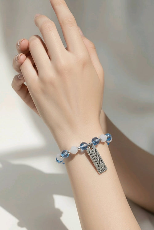 Strong is Beautiful in Mystic Blue Aura Bracelet (MW) | Mamabug ReCreations - Artisan Jewelry