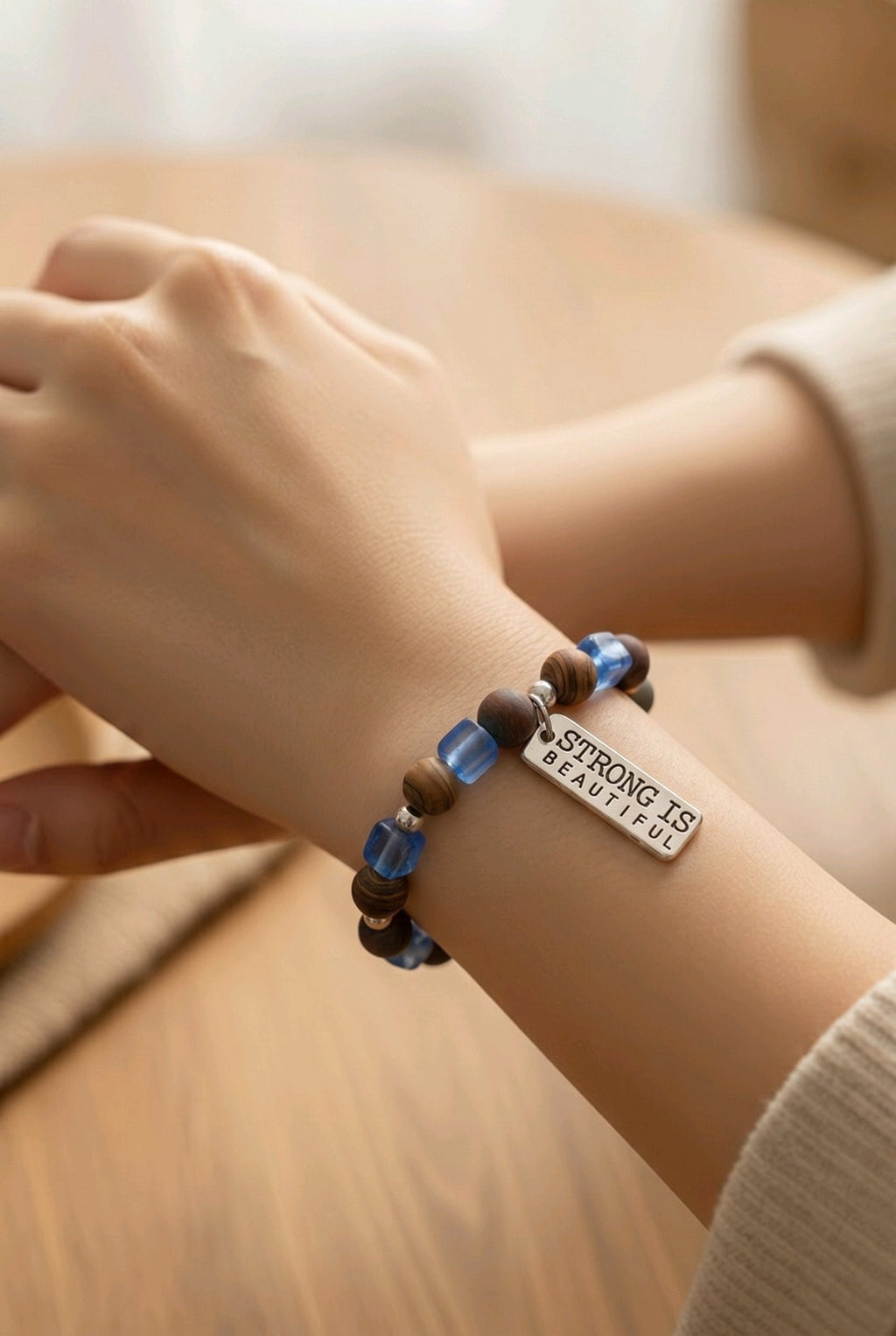 Strong is Beautiful in Blue & Jasper Bracelet (MW)