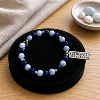 Strong is Beautiful in Blue & White Bracelet (MW)