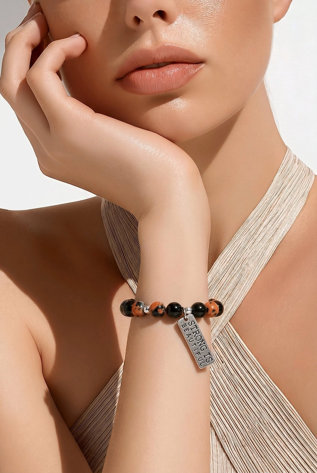 Strong is Beautiful in Orange and Black Bracelet (MW)