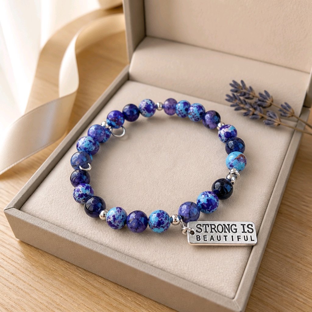 Strong is Beautiful in Purple Splatters Bracelet (MW)