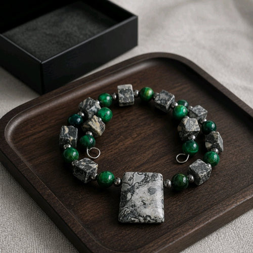 Jasper and Cat's Eye Bracelet (MW) | Mamabug ReCreations - Artisan Jewelry