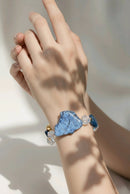 Large Blue Lace Agate Stone Bracelet (W) | Mamabug ReCreations - Artisan Jewelry