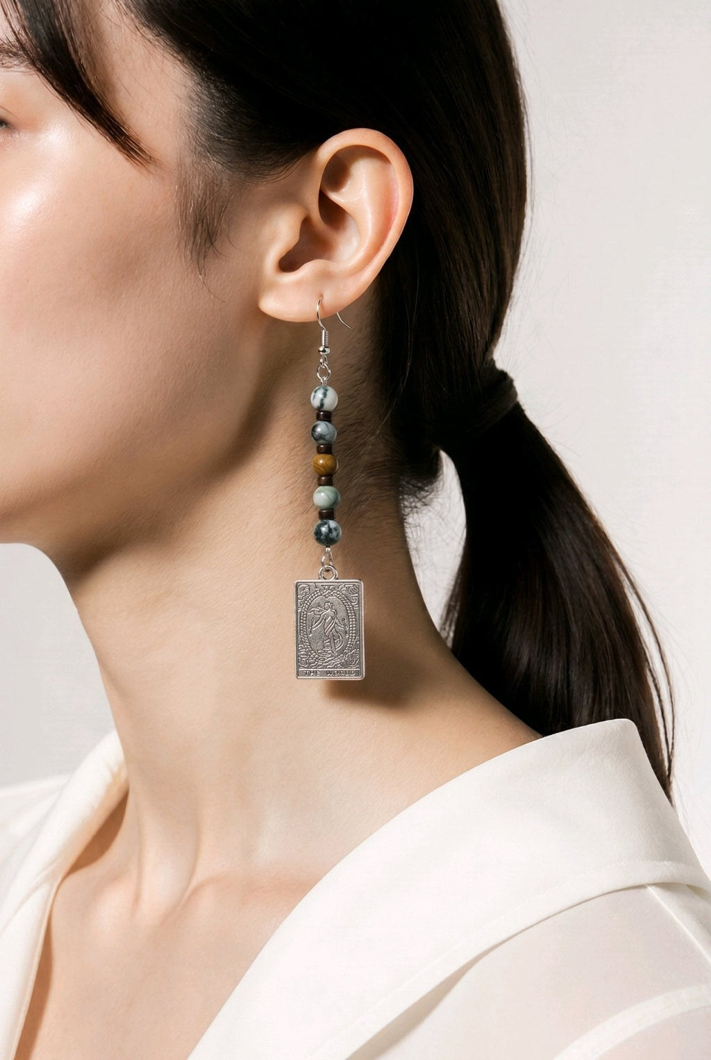 The World Tarot Charm Earrings