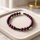 Fuchsia and Black Bracelet (MW) | Mamabug ReCreations - Artisan Jewelry