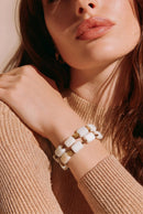 White and Brown Bracelet (MW) | Mamabug ReCreations - Artisan Jewelry
