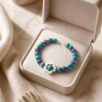 White Flower Stone Beaded Bracelet (MW)