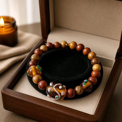 Topaz Lampwork Beaded Bracelet (MW) | Mamabug ReCreations - Artisan Jewelry