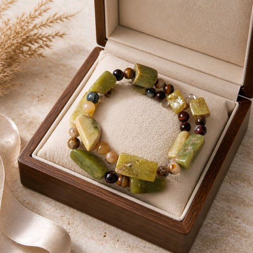 Green Serpentine Bracelet (MW) | Mamabug ReCreations - Artisan Jewelry