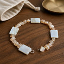 White and Peach Bracelet (MW) | Mamabug ReCreations - Artisan Jewelry
