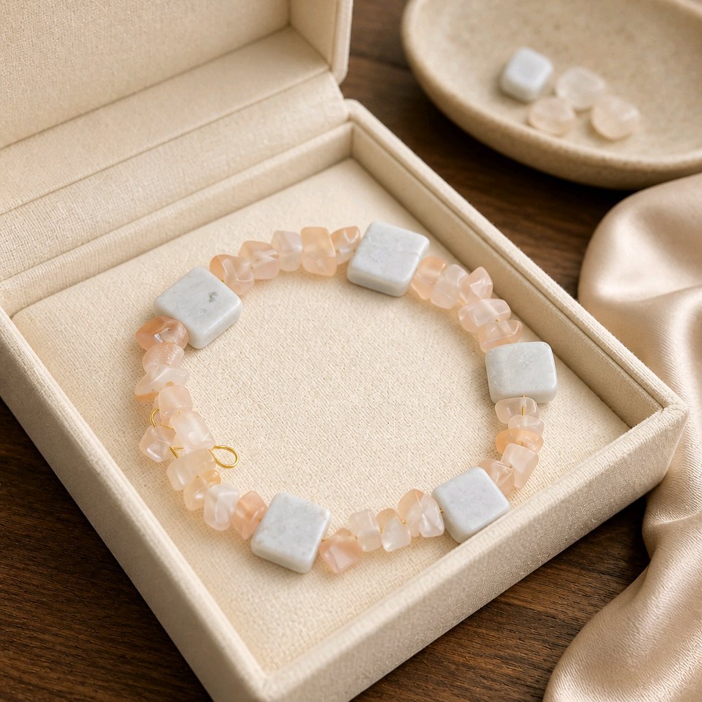 Orange and White Stone Bracelet (MW)
