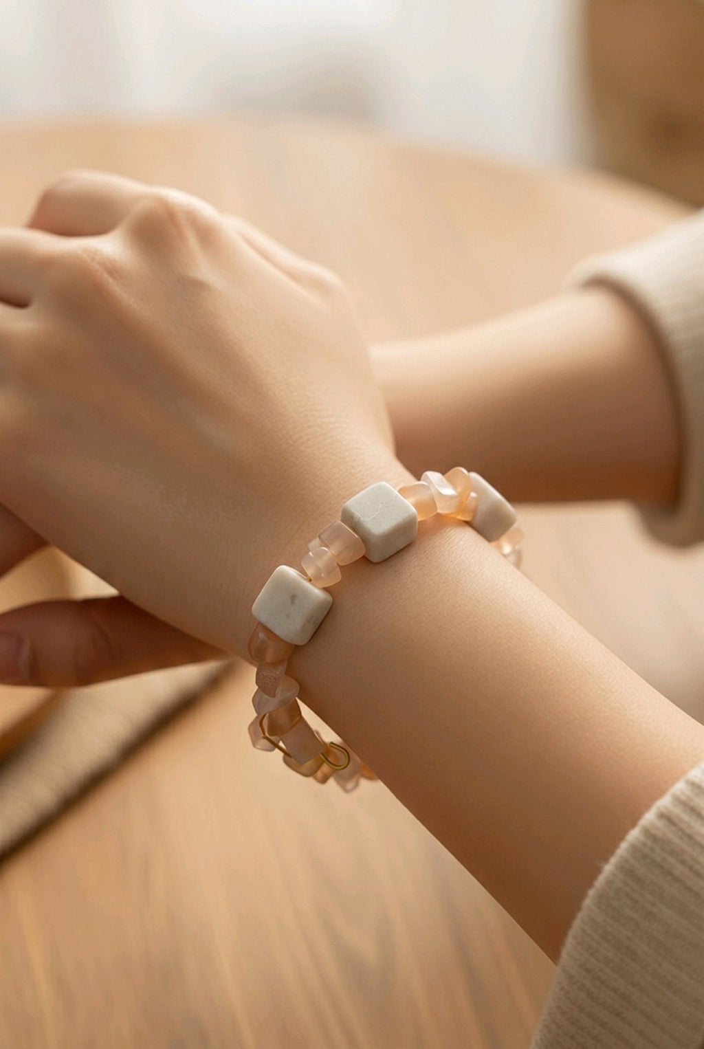 Orange and White Stone Bracelet (MW)