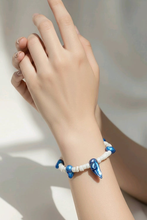 Blue and White Bracelet (MW) | Mamabug ReCreations - Artisan Jewelry