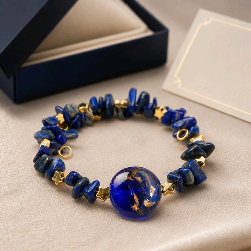 Cobalt Blue and Lapis Lazuli Bracelet (MW) | Mamabug ReCreations - Artisan Jewelry