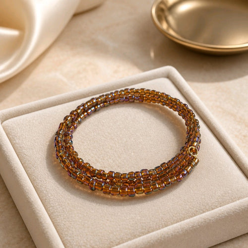 Topaz Seed Bead Bracelet (MW) | Mamabug ReCreations - Artisan Jewelry