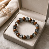 "Wood" and Stone Bracelet (MW)