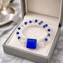 Blue and Clear Crystally Bracelet (MW) | Mamabug ReCreations - Artisan Jewelry