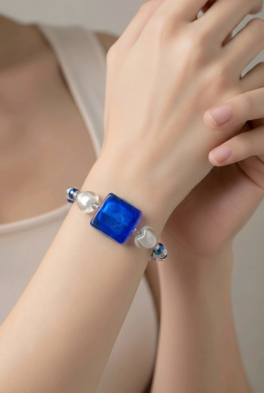 Blue and Clear Crystally Bracelet (MW)