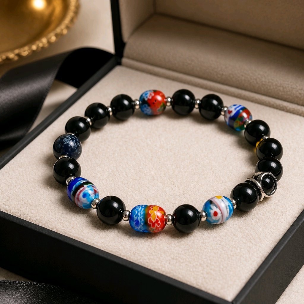 Egg Lampwork Beaded Bracelet (MW)