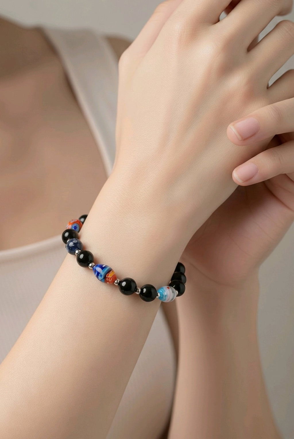 Egg Lampwork Beaded Bracelet (MW)