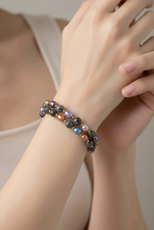 Iridescent Pearl Bracelet (MW) | Mamabug ReCreations - Artisan Jewelry