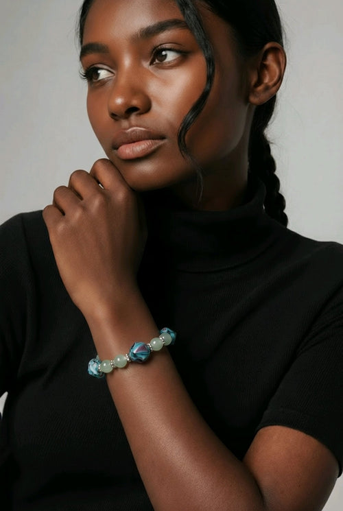 Iridescent Green Bracelet (MW) | Mamabug ReCreations - Artisan Jewelry