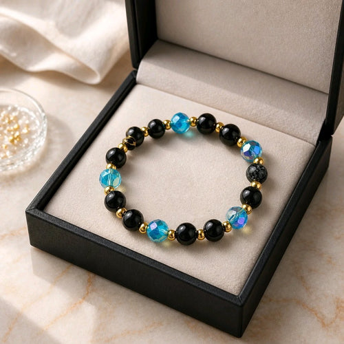 Iridescent Blue Crystal Bracelet (MW) | Mamabug ReCreations - Artisan Jewelry