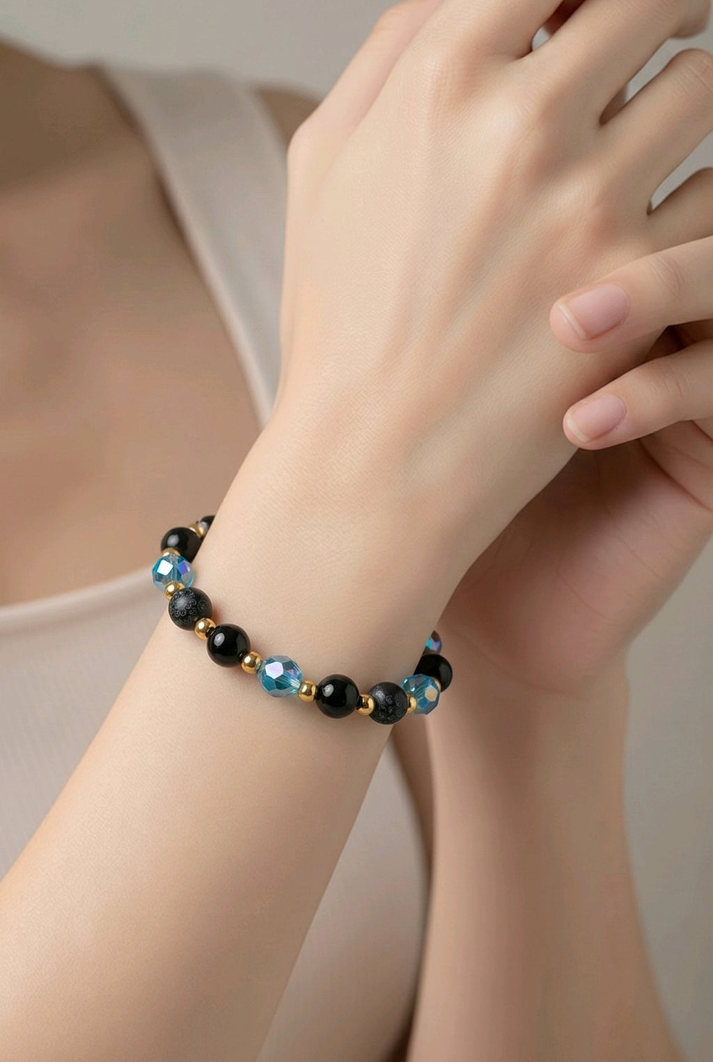 Iridescent Blue Crystal Bracelet (MW)