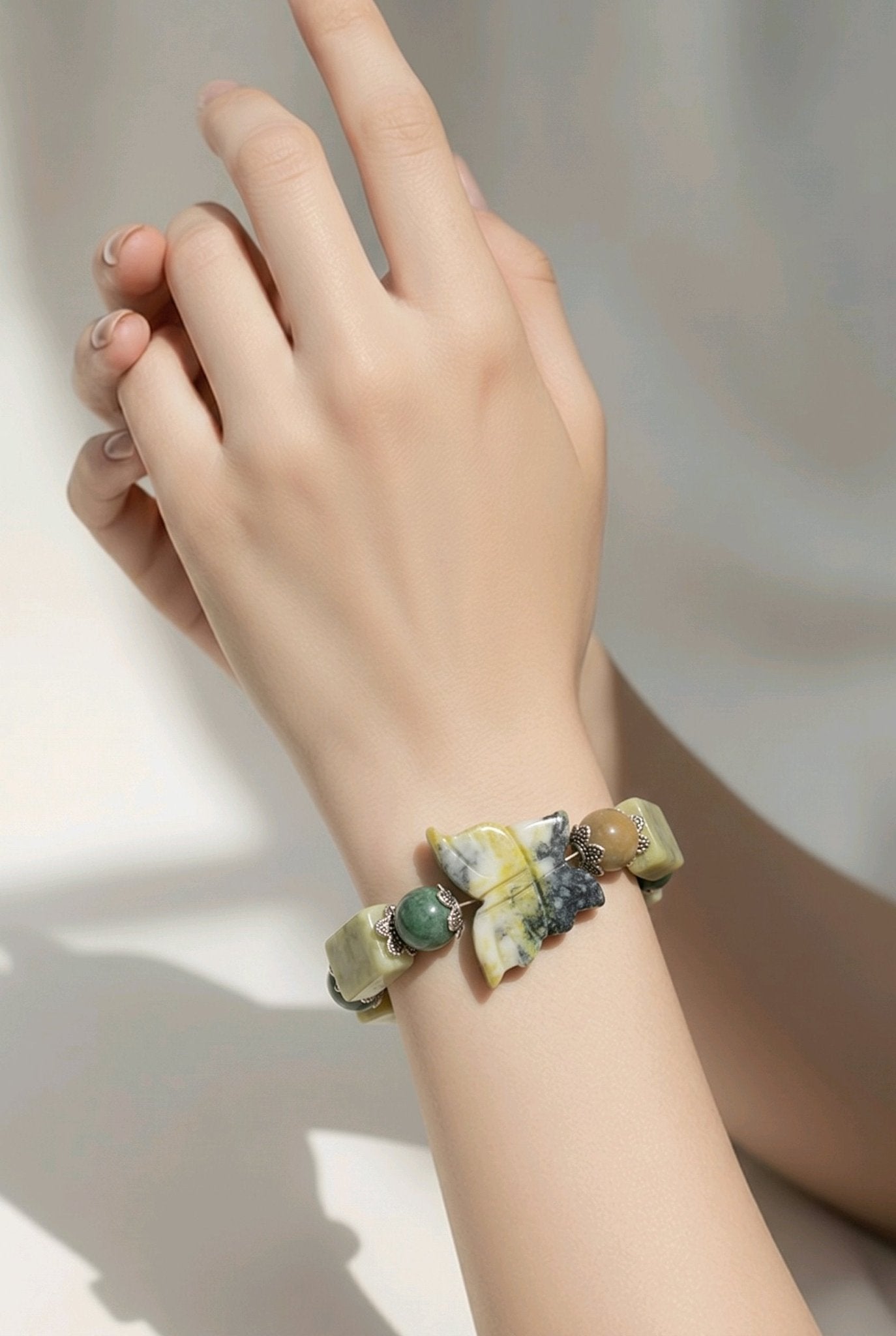 Stone Butterfly Bracelet (MW) | Mamabug ReCreations - Artisan Jewelry