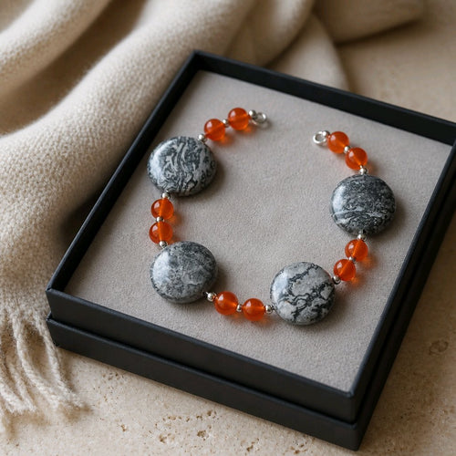 Cherries and Jasper Bracelet (MW) | Mamabug ReCreations - Artisan Jewelry