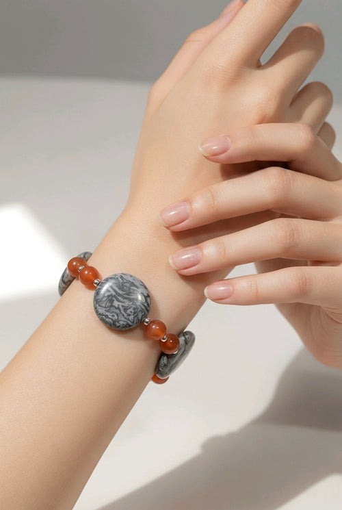 Cherries and Jasper Bracelet (MW) | Mamabug ReCreations - Artisan Jewelry