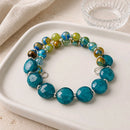 Teal Glass Faceted Bracelet (MW) | Mamabug ReCreations - Artisan Jewelry