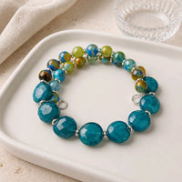 Teal Glass Faceted Bracelet (MW)