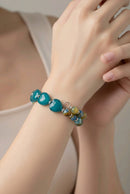 Teal Glass Faceted Bracelet (MW) | Mamabug ReCreations - Artisan Jewelry