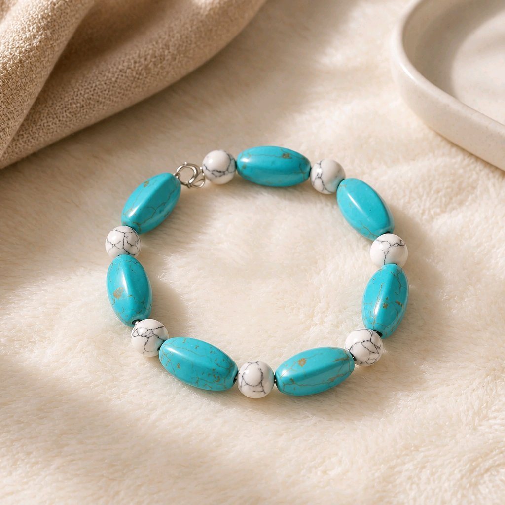 Turquoise and Marble Bracelet (MW)