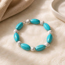 Turquoise and Marble Bracelet (MW) | Mamabug ReCreations - Artisan Jewelry