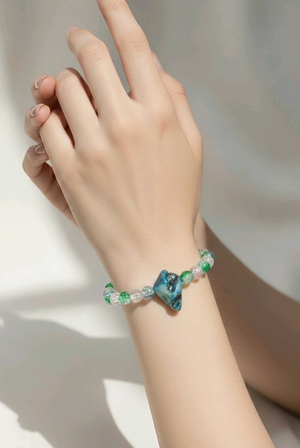 Pearly Blue Nugget Bracelet (MW)