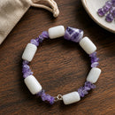 Amethyst and Calcite Bracelet (MW) | Mamabug ReCreations - Artisan Jewelry