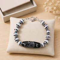 Black and White Dragon Tibetan Bracelet (W)