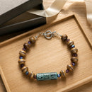 Sage Green Dzi Agate Bracelet (W) | Mamabug ReCreations - Artisan Jewelry