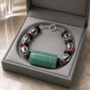 Green Jade and African Chevron Beads Bracelet (W) | Mamabug ReCreations - Artisan Jewelry