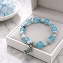 Cat Person Bracelet - Sky Blue Jasper & Recycled Sea Glass (MW) | Mamabug ReCreations