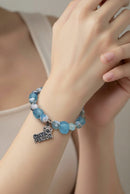 Cat Person Bracelet - Sky Blue Jasper & Recycled Sea Glass (MW) | Mamabug ReCreations