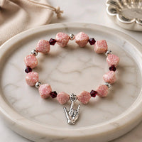 I Love You Bracelet - Pink Diamond & Siam Bicone Czech Glass (MW)
